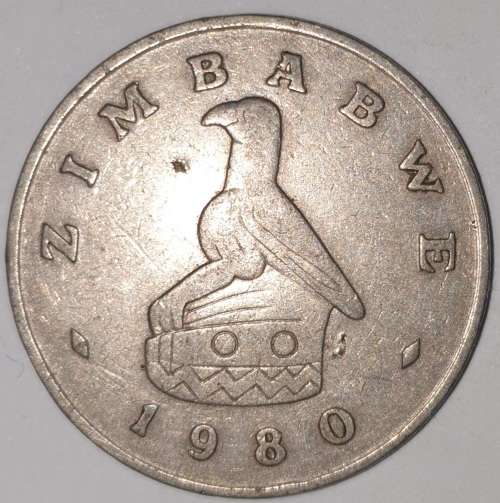 1980 - 1 DOLLAR - $1 COIN - ZIMBABWE - (Copper-Nickel)